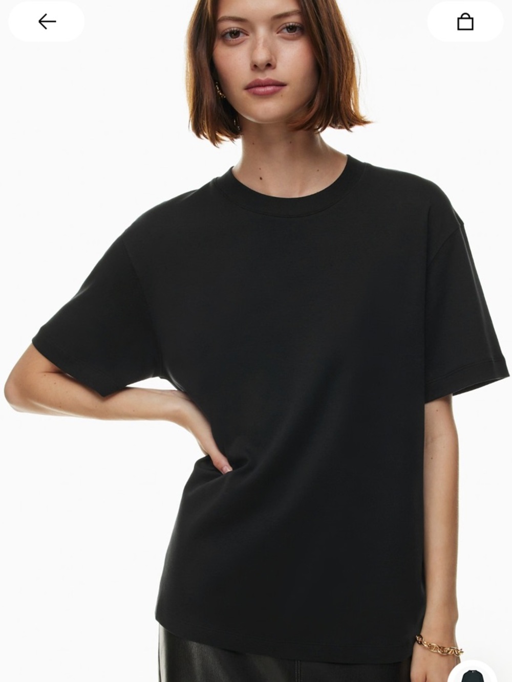 Aritzia Babaton Pegasus Black Short-Sleeve Crewneck Tee